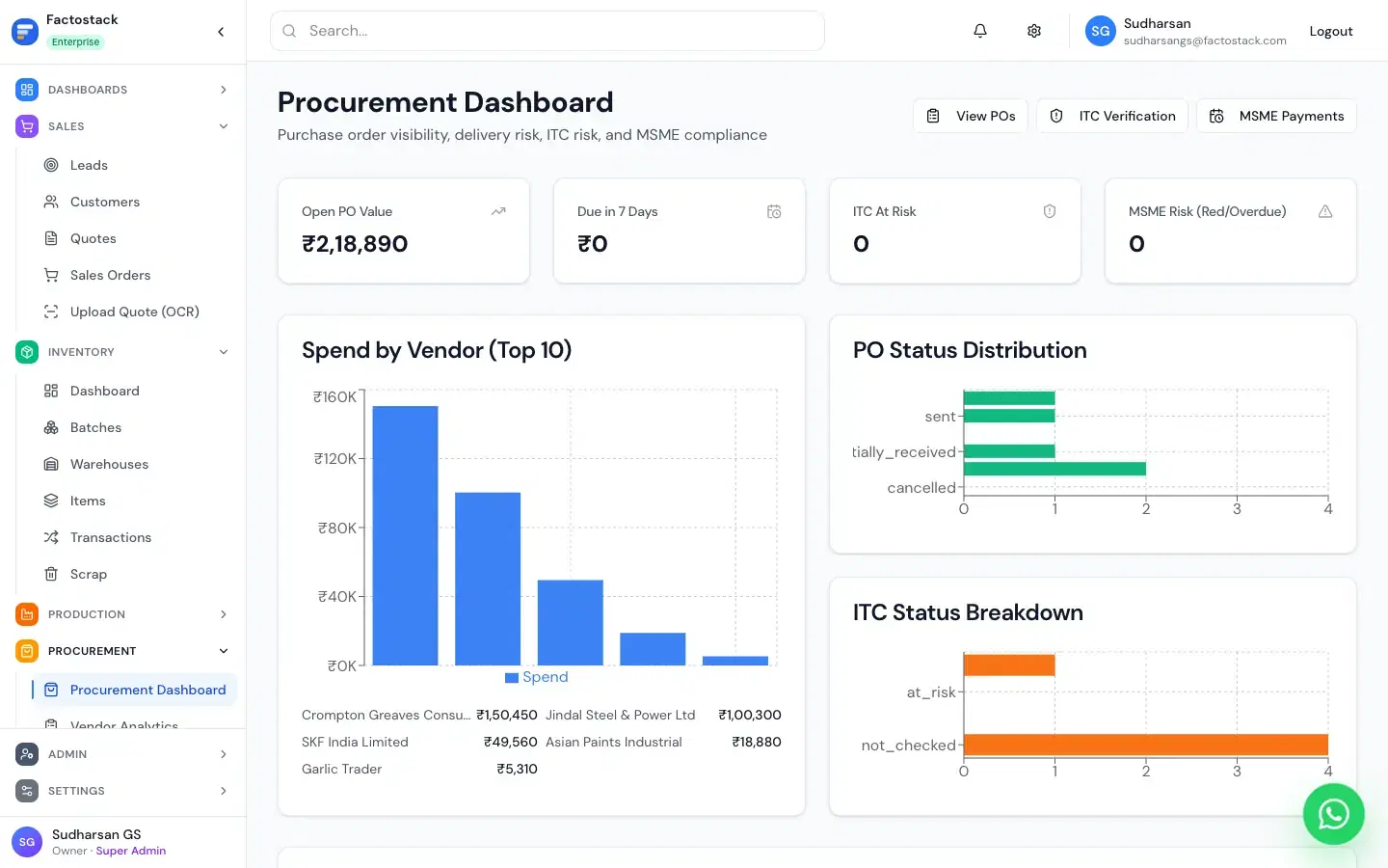 Procurement in FactoStack