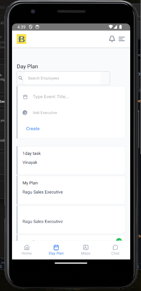 Plumbing Company Employee App - Daily Plan